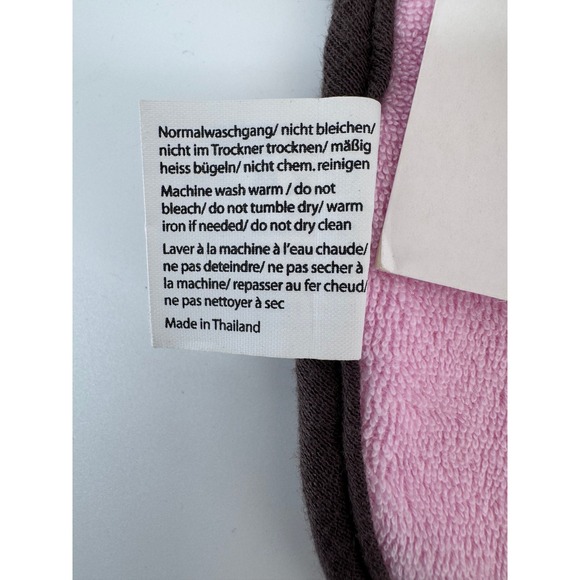 LASSIG Baby Bib Small 0-6 Months Pink Animal Print Jungle Giraffe Elephant NWT - Picture 7 of 9